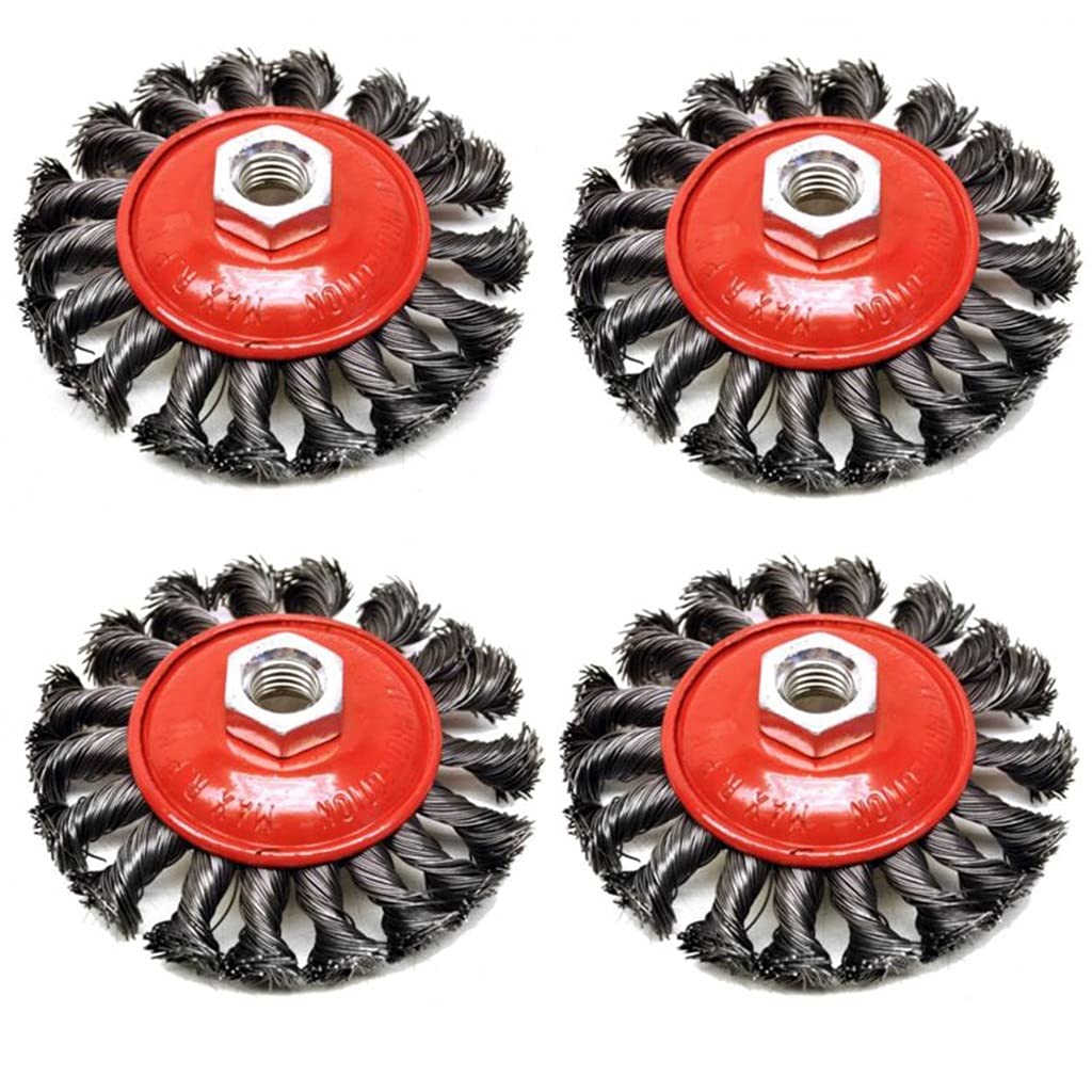 4 pz M14 * 115mm Rotary Acciaio filo ruota tazza spazzola a crimpare ruota per la smerigliatrice angolare pulizia sbloccatura spazzola