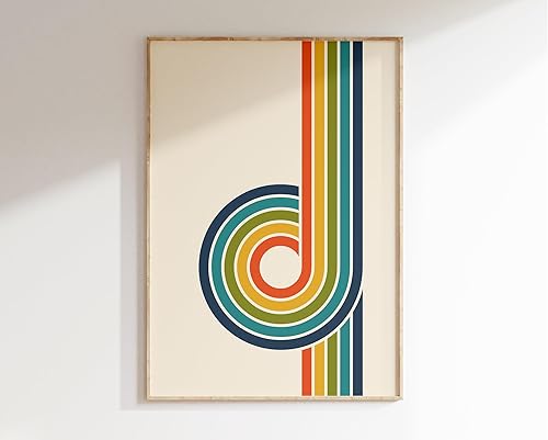 Póster artístico para pared, diseño retro de los años 70, diseño de nostalgia retro, póster estético de los años 70, póster de Bauhaus, colorido