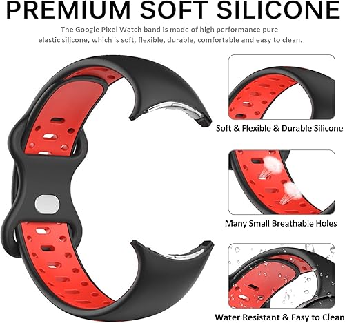 Miniatura 2 de Miimall Compatible con Google Pixel Watch 2 2023, correa Pixel Watch 2022, correa deportiva de silicona suave impermeable para Google Pixel Watch 21
