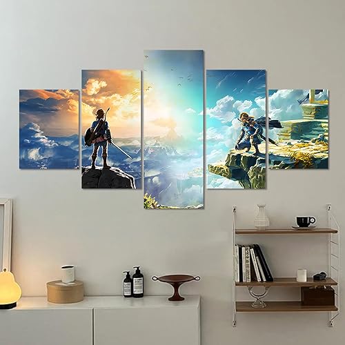 Miniatura 4 de Póster de anime The Legend of Zelda Breath of the Wild and Tears of the Kingdom - Póster para videojuegos, impresión en alta definición, lienzo,
