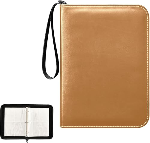 Miniatura 2 de Carpeta de bronce con cremallera para tarjetas coleccionables con 400 ranuras, ideal para varias tarjetas de juego