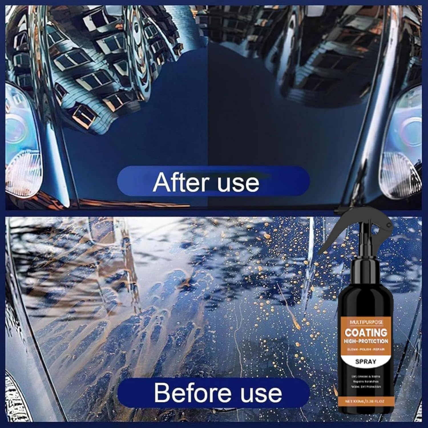 Spray Nano Protecteur Pour Carrosserie Turbo Shine Nexa - 3 En 1 : Brillant, Anti-rayures, Hydrofuge - 100ml (lot De 3)