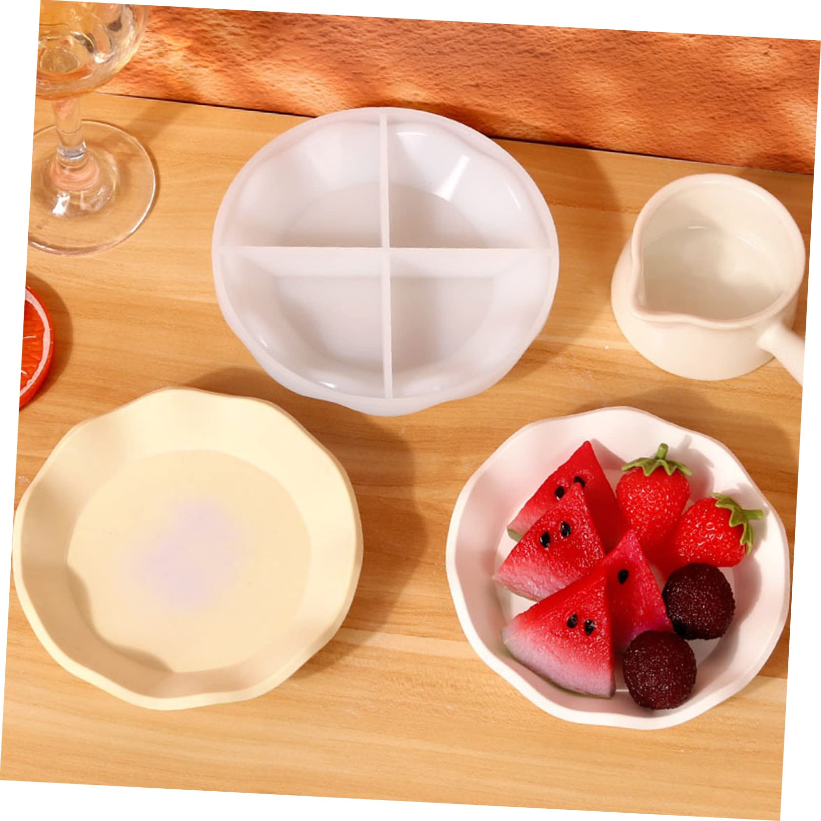 TEHAUX 3pièces Moule Silicone à Motif Ondulé Moule à Plat Silicone De Qualité Alimentaire pour Et Décorations De Table Réutilisable Et
