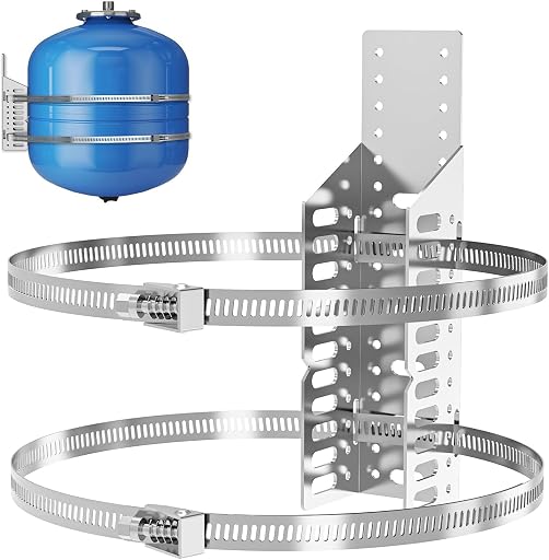 ZhouDaShu Expansion Tank Mounting Bracket for Hot Water Heater-1 Set | Thermal Expansion Tank Holder with 2 Earthquake Straps,Support 5-gallon Hot Water Tanks up to 13 inches in Diameter