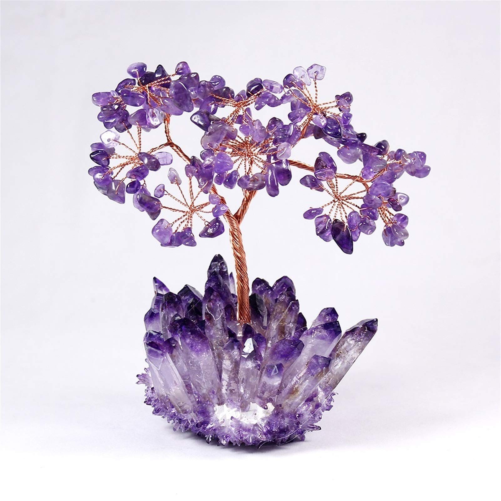 Kristallbaum Kristallbaum Amethyst Quarz Edelstein Baum Kristall Cluster Cluster Base Bonsai Glück Geldbaum Skulptur Home Office Decoratio Kristalle (Color : B)