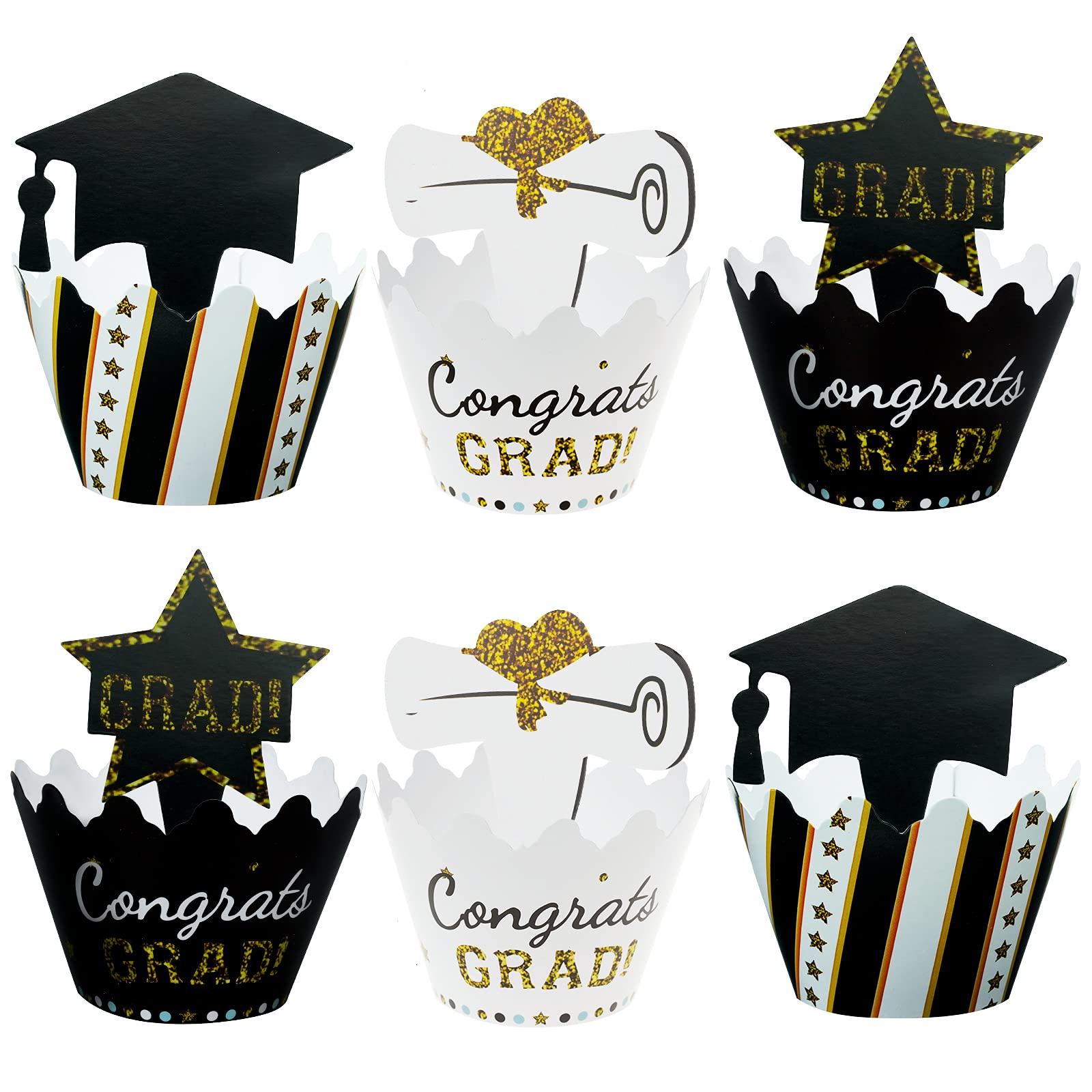 Buy HOVEOX 144Pcs Graduation Cupcake Toppers Graduation Decoration for