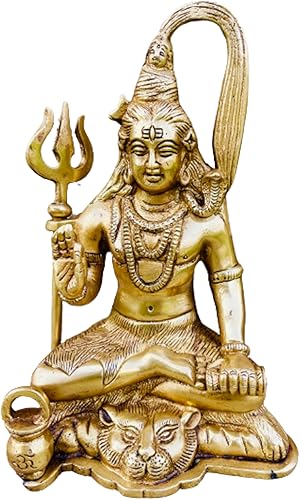 QT Shopping Shiva - Estatua de ídolo de latón, Dios hindú, 7 en latón, estatuas de Shiva, estatua de regreso de boda, regalo de decoración de