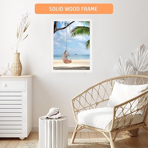 Miniatura 3 de Marco de madera de 16 x 20 pulgadas, color blanco, de madera natural de 20 x 16 pulgadas, marco de fotos de madera rústica de 16 x 20 pulgadas,