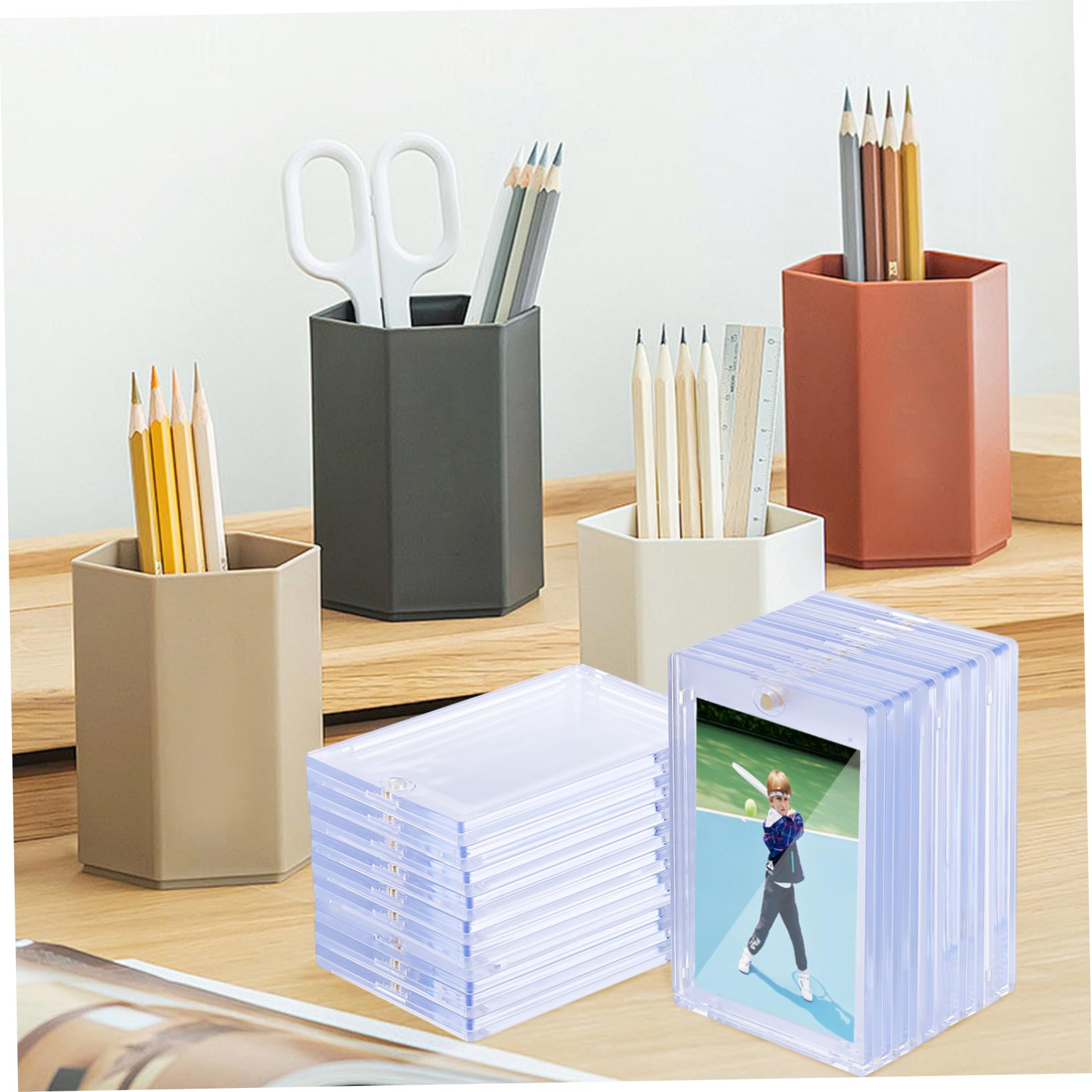Magnetischer Kartenhalter 18 Stück Ps Hartschale für Sammelkarten | Transparente Schutzhüllen, Klare Sicht, Leicht zu Handhaben, Passend für Trading Cards und Celebrity Cards