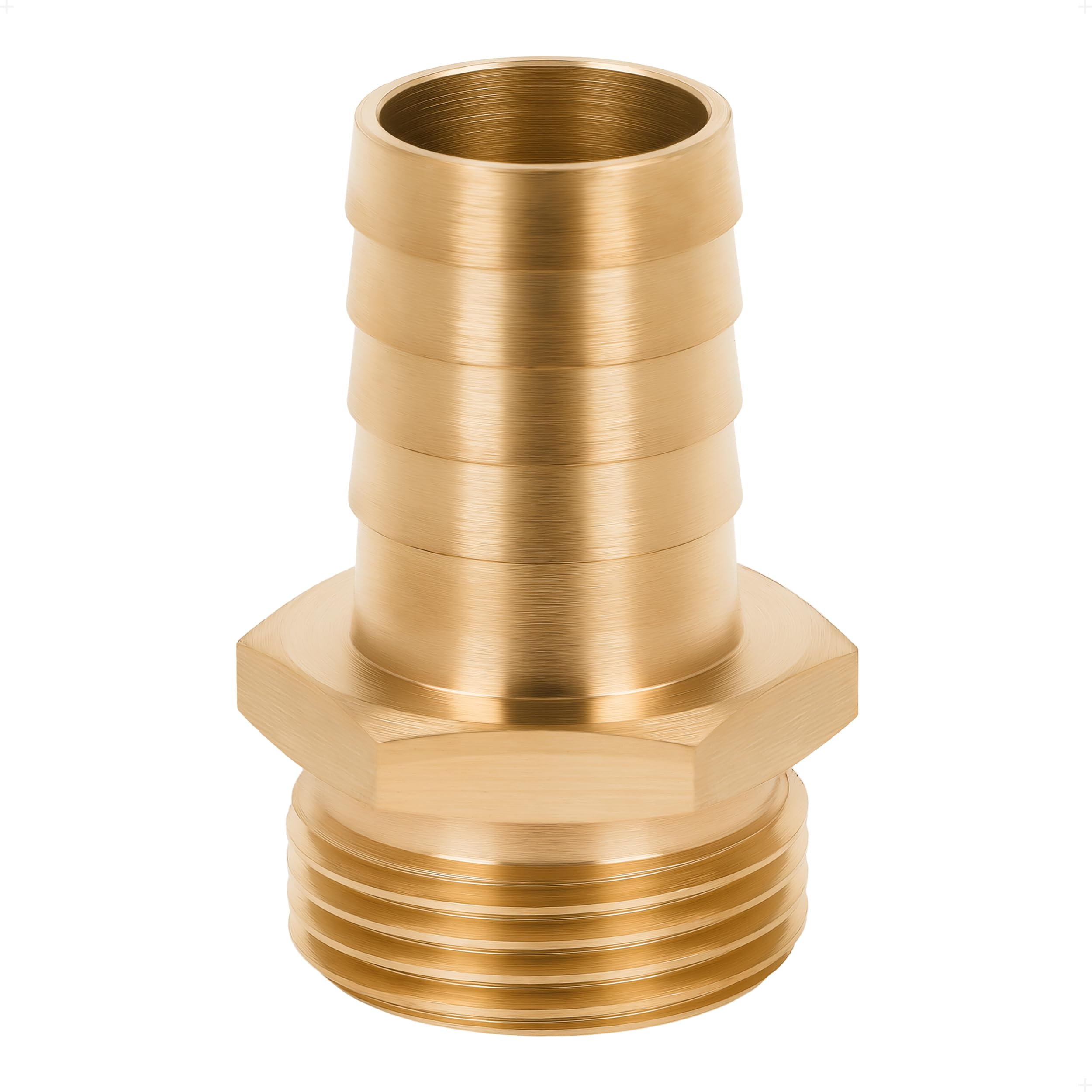 BFG Fitting Parts 3/4 Inch BSP (26.4 mm) Male Thread x 19 mm Hose Connector with Barbed Hook, Hose Nozzle with Union Nut for Water, Brass Pipe Adapter, 10 Bar, Max. Temperature 90 °C