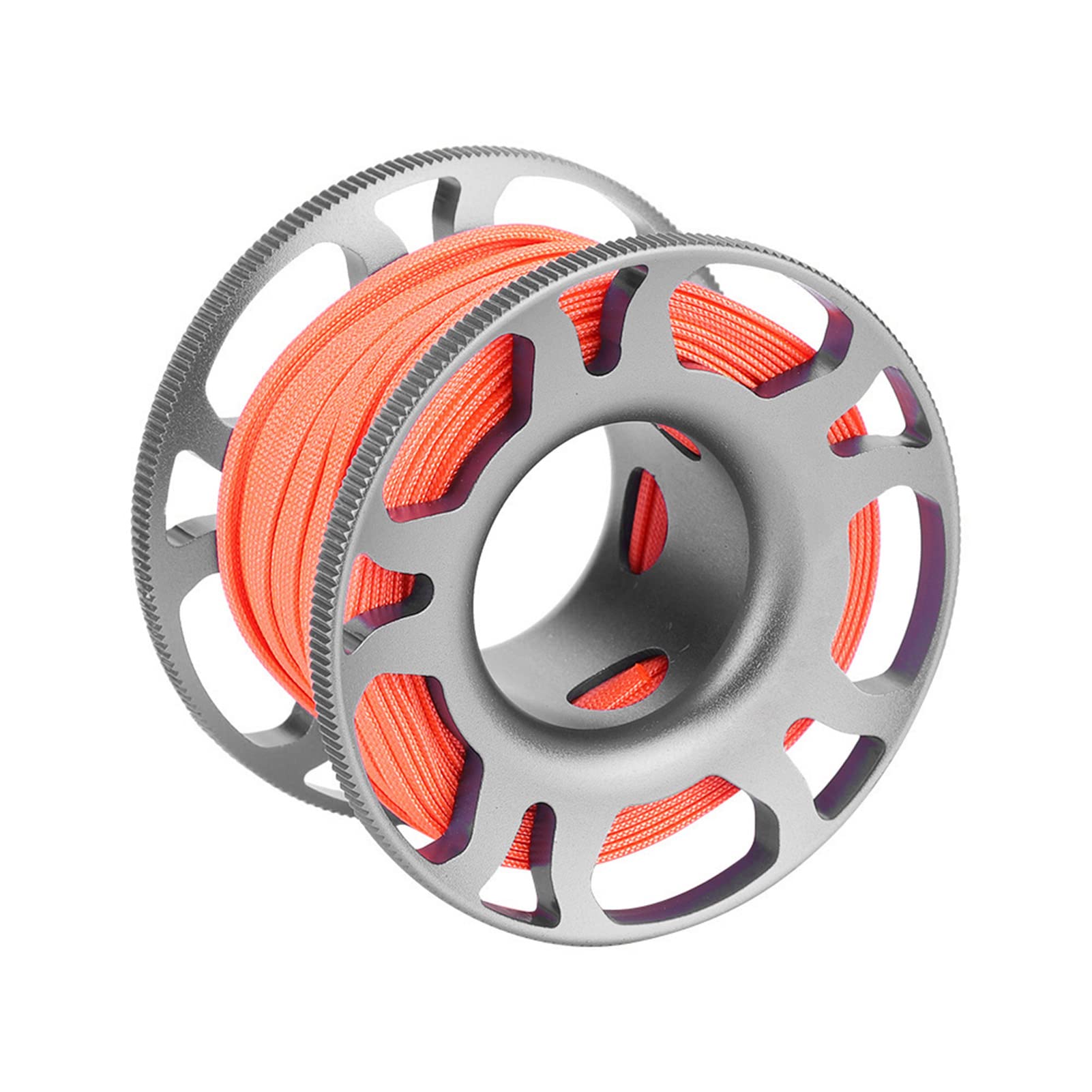 Keep Diving Aviation Aluminium Finger Reel Clip Scuba Diving Tech Spool 15m Line (Grau)