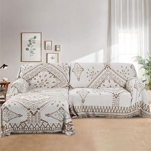 Miniatura 4 de H.VERSAILTEX Funda de sofá reversible para perro, para la mayoría de las formas, protector de muebles con borlas, funda de sofá modular (mediano 71