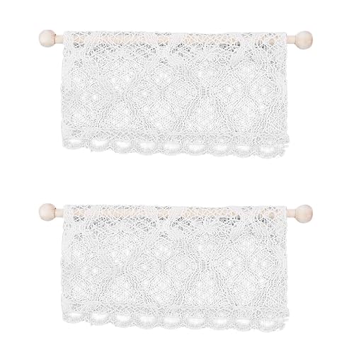 Guihydur 2X Casa de MuñEcas Cortinas en Miniatura Accesorios para Muebles Cenefa de Ventana con Varilla…