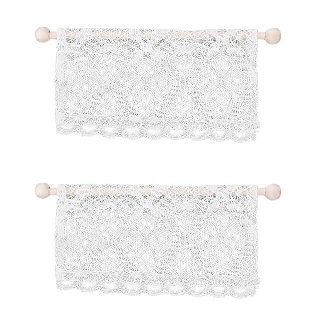 Guihydur 2X Casa de MuñEcas Cortinas en Miniatura Accesorios para Muebles Cenefa de Ventana con Varilla…