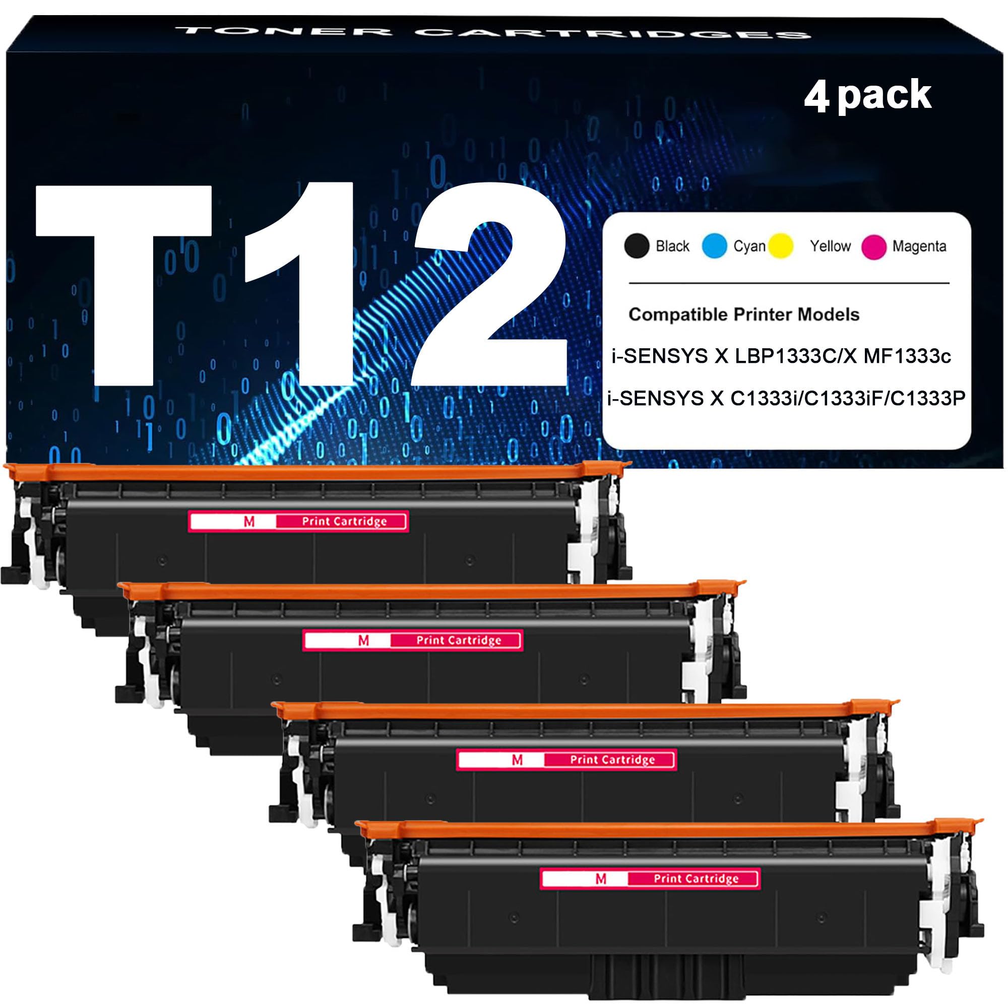 Cartuccia toner T12 di ricambio per cartucce d'inchiostro T12 compatibile con stampanti per Canon Color imageCLASS X LBP1333C MF1333C i-SENSYS X C1333i C1333iF C1333P