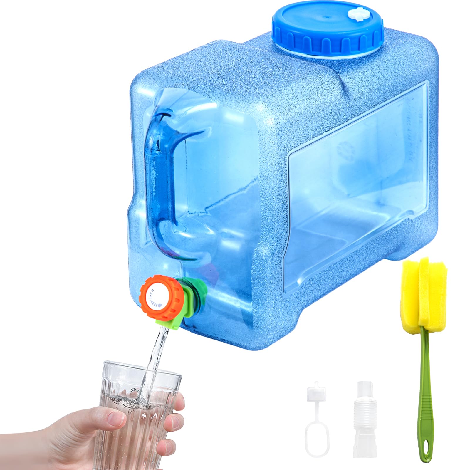 Trintion Camping Water Container with Tap Portable Camp Water Carrier Bucket BPA-Free Water Storage Tank for Outdoor Camping Fishing Party Van RV (12L B)