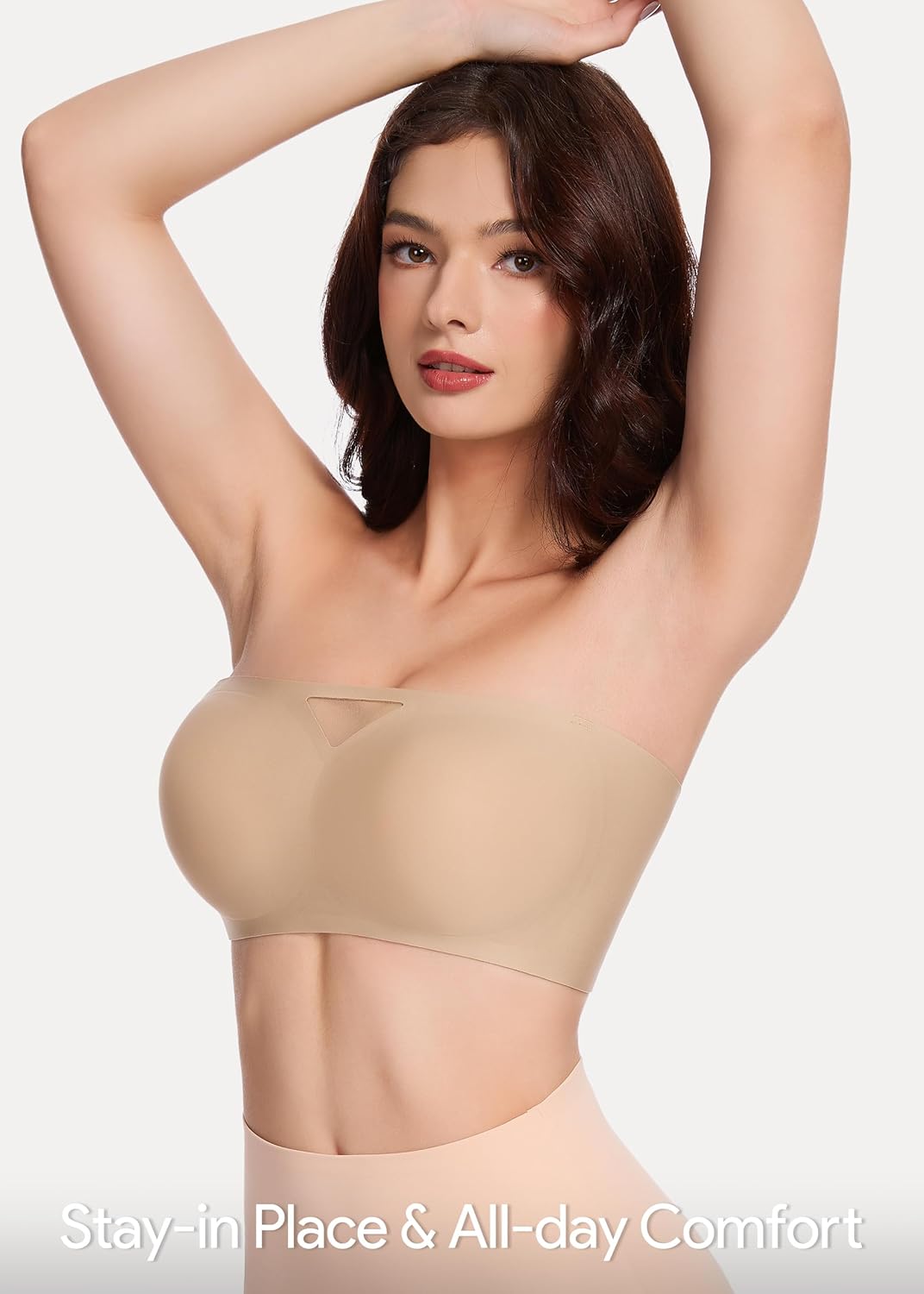HBselect Strapless Bras for Women Seamless Non-Slip Silicone Padded Bandeau Bra Comfort Wireless Tube Top Bralette - Image 3