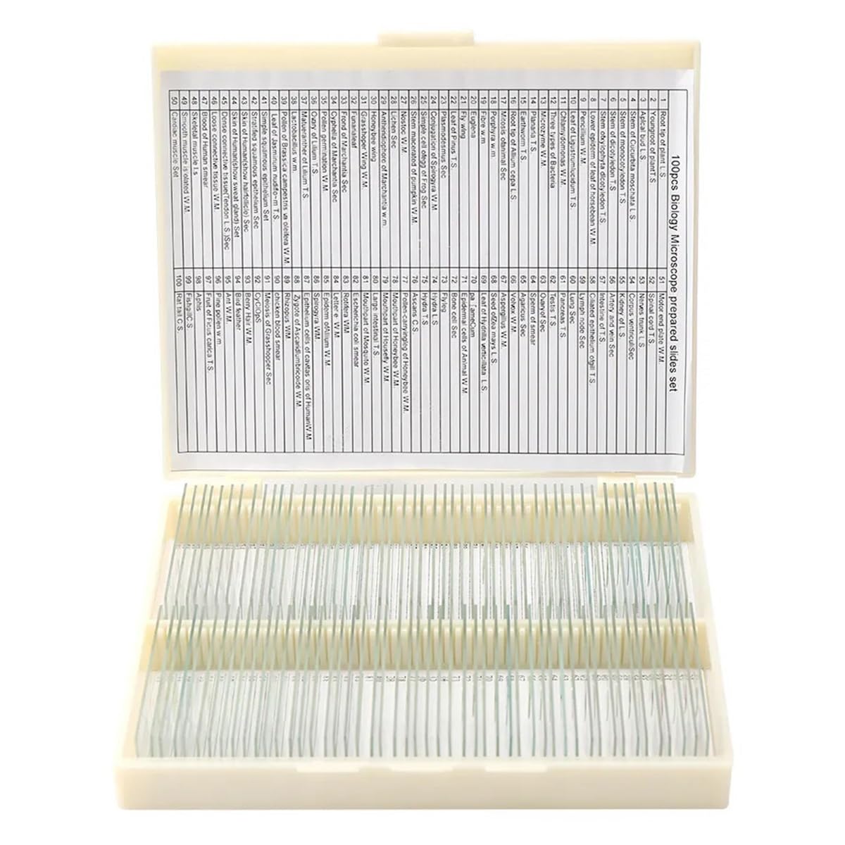Kit de accesorios para microscopio 100 unids/set portaobjetos for microscopio, cubreobjetos for muestras de ciencia biológica preparada portaobjetos de microscopio