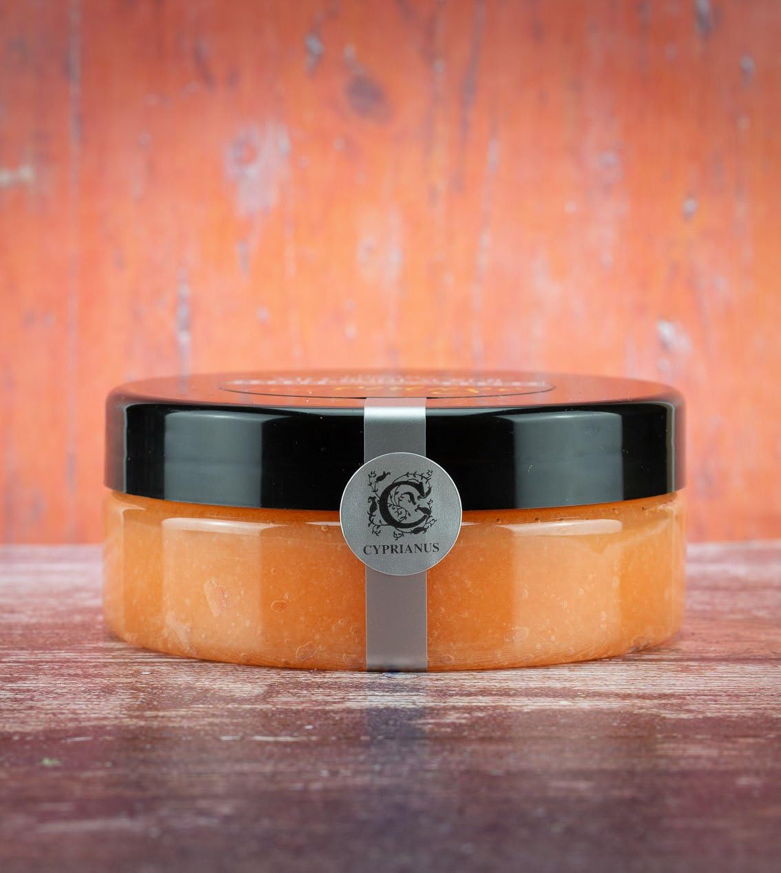 Cyprianus handmade natural salt body scrub 200 ml (Red Orange) Best gift,Luxury Beauty, Skin Care