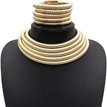 Colliers Africains Pour Femmes | Bijoux Massaï | Long Collier Multi-rangs En Wax Africain Ankara/Kente | Collier Multicouche | Collier Ankara - France