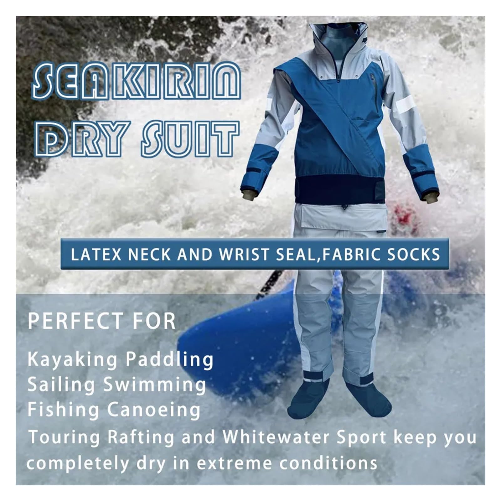 Trockenanzug Trockenanzug Kajak Trockenanzüge for Männer in kaltem Wasser Rafting Segeln Schwimmen Paddeln warme wasserdichte Kleidung Winter