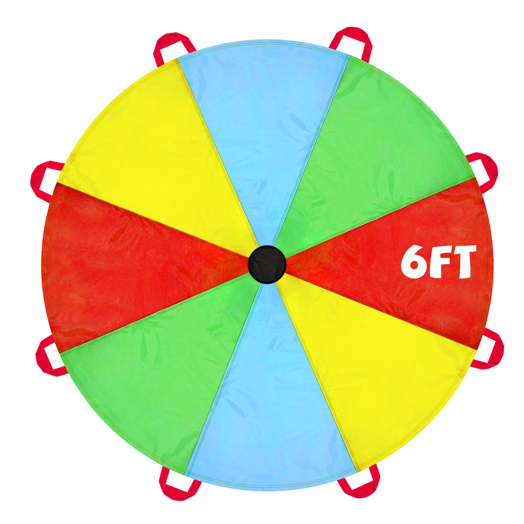 NARMAY Kids Play Parachute, 6ft Multicolored Rainbow Parachute