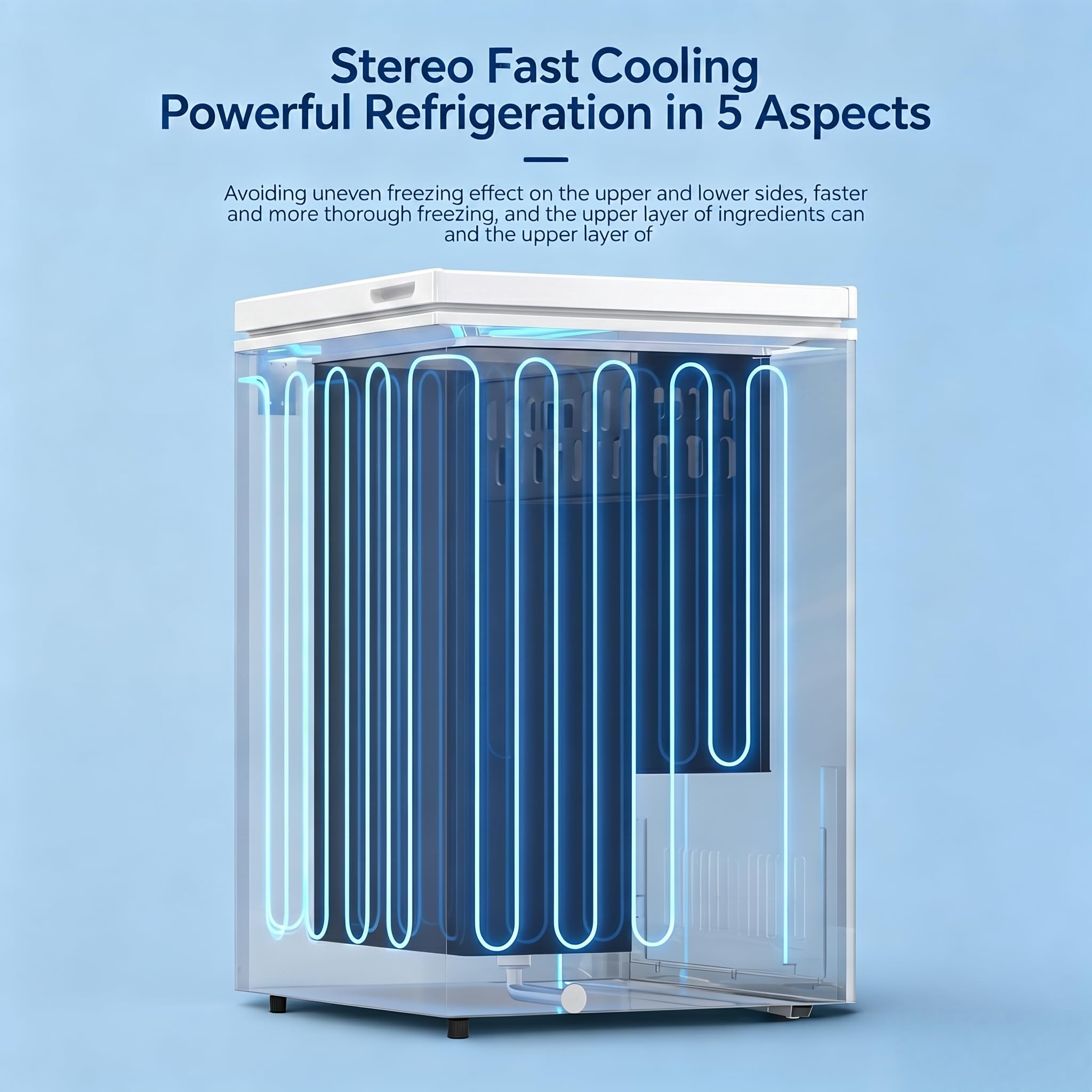 Casanta 3.5 Cu.Ft Chest Freezer, Compact Deep Freezer With 2 Removable Baskets, Convertible Refrigerator & Freezer (-0.4℉ To 50℉), Energy Saving Freestanding Freezer For Garage, Home, Arctic White on Fridge.com - View 5