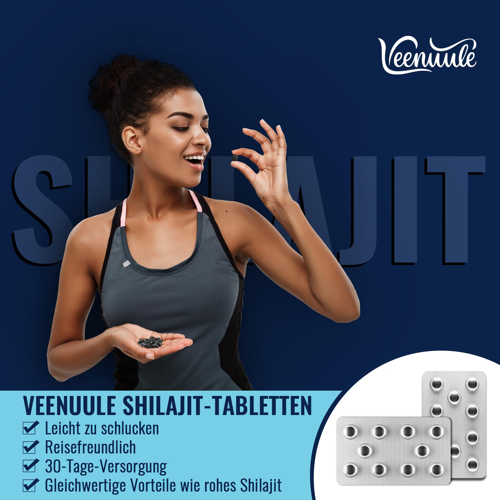 Shilajit Tabletten 30.000 mg Hochdosiert, 100 % Reines – Original Himalaya Shilajit, Reich an Fulvinsäure & 85+ Spurenelementen (60 stück (2er Pack))