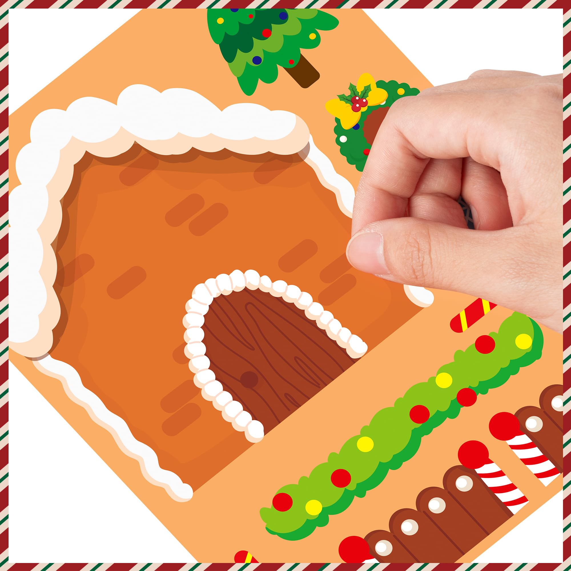 JarThenaAMCS 300-Pack Christmas Gingerbread Foam Stickers – Self-Adhesive DIY Craft Decor For Cards, Gifts & Party Supplies - View #8