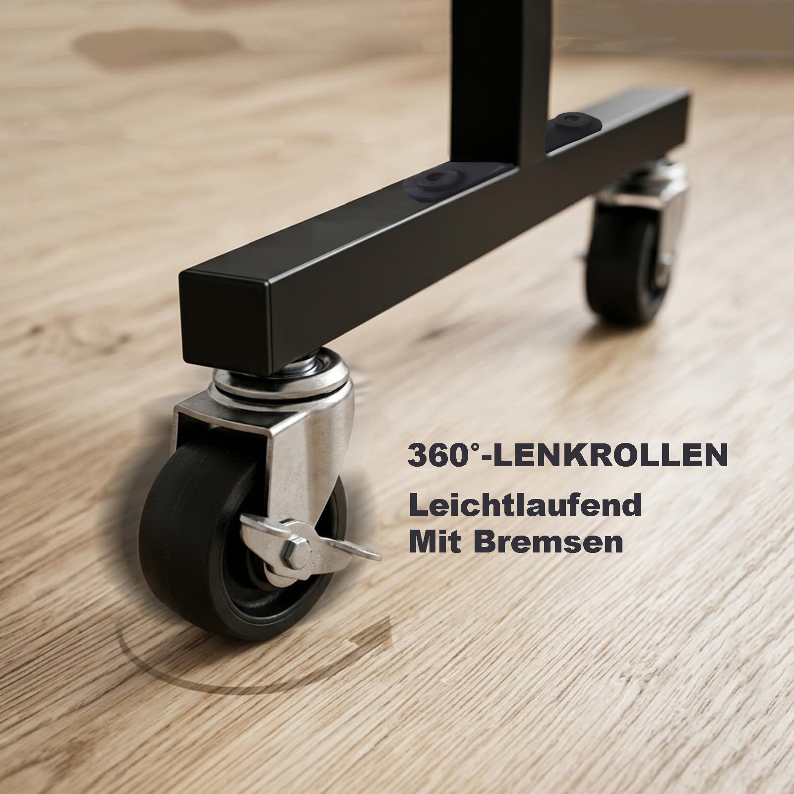 HJZALMI Organizador de Almacenamiento Portapercha 110 Perchas Ruedas | 4 Niveles De Almacenamiento Portaperchas Metálico Negro，Perchas Ruedas Giratorias 360° Silenciosas Con Freno