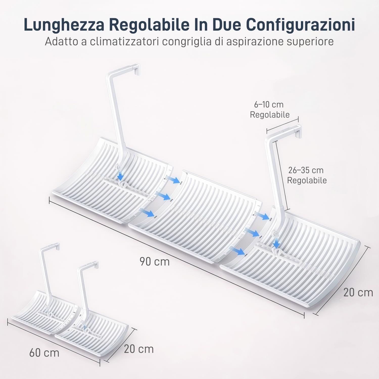 Deflettore Condizionatore Universale, Deflettore Aria Condizionata Regolabile, Deviatore Aria Condizionatore Anti Diretto Blowing, Deflettore per Condizionatore per Ufficio e Casa