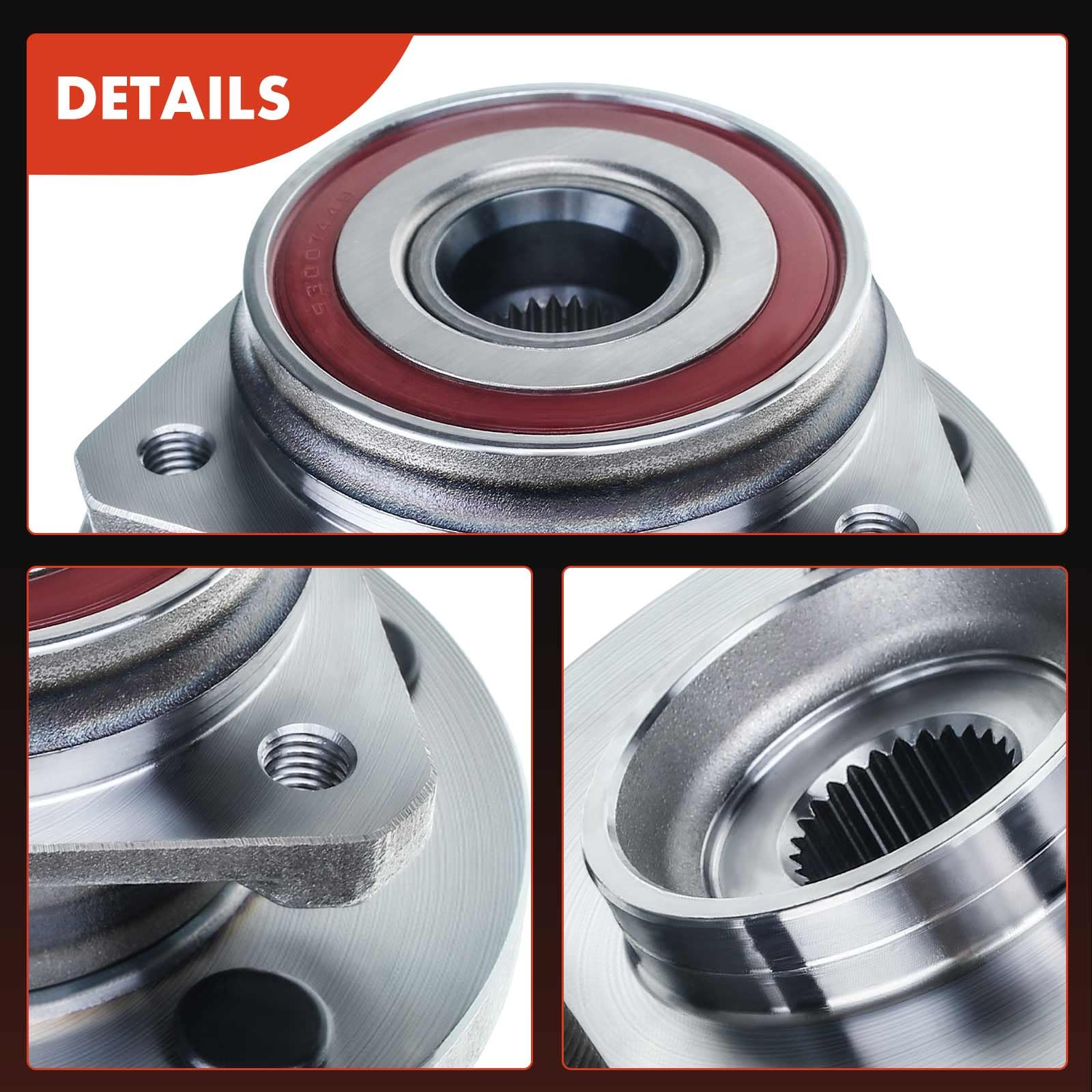 Frankberg Cuscinetto ruota Set di cuscinetti ruota Asse Anteriore Ruota flangiata diametro 164,4 Compatibile con Grand Cherokee II WG WJ 1999-2005 Replace# 513159 52098679AD 52098679AB BR930335