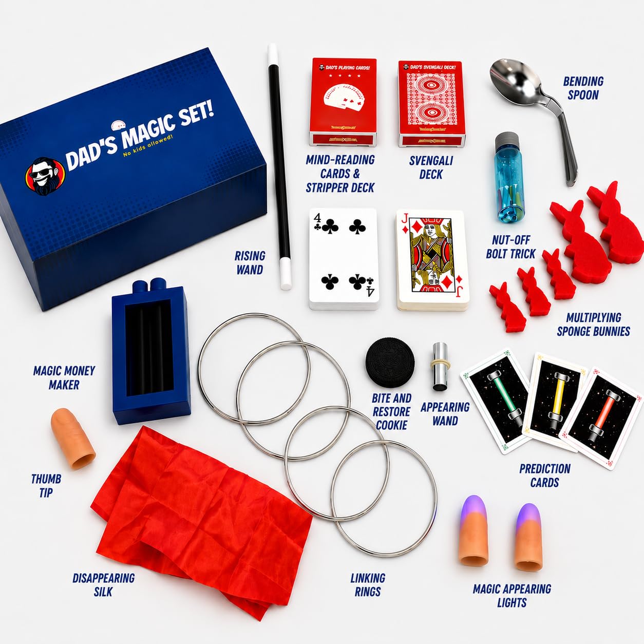 Set magico di papà! - 50+ trucchi per papà per stupire i bambini, la famiglia e gli amici! - Include tutorial video online insegnati personalmente da 20 anni mago professionista e compagn