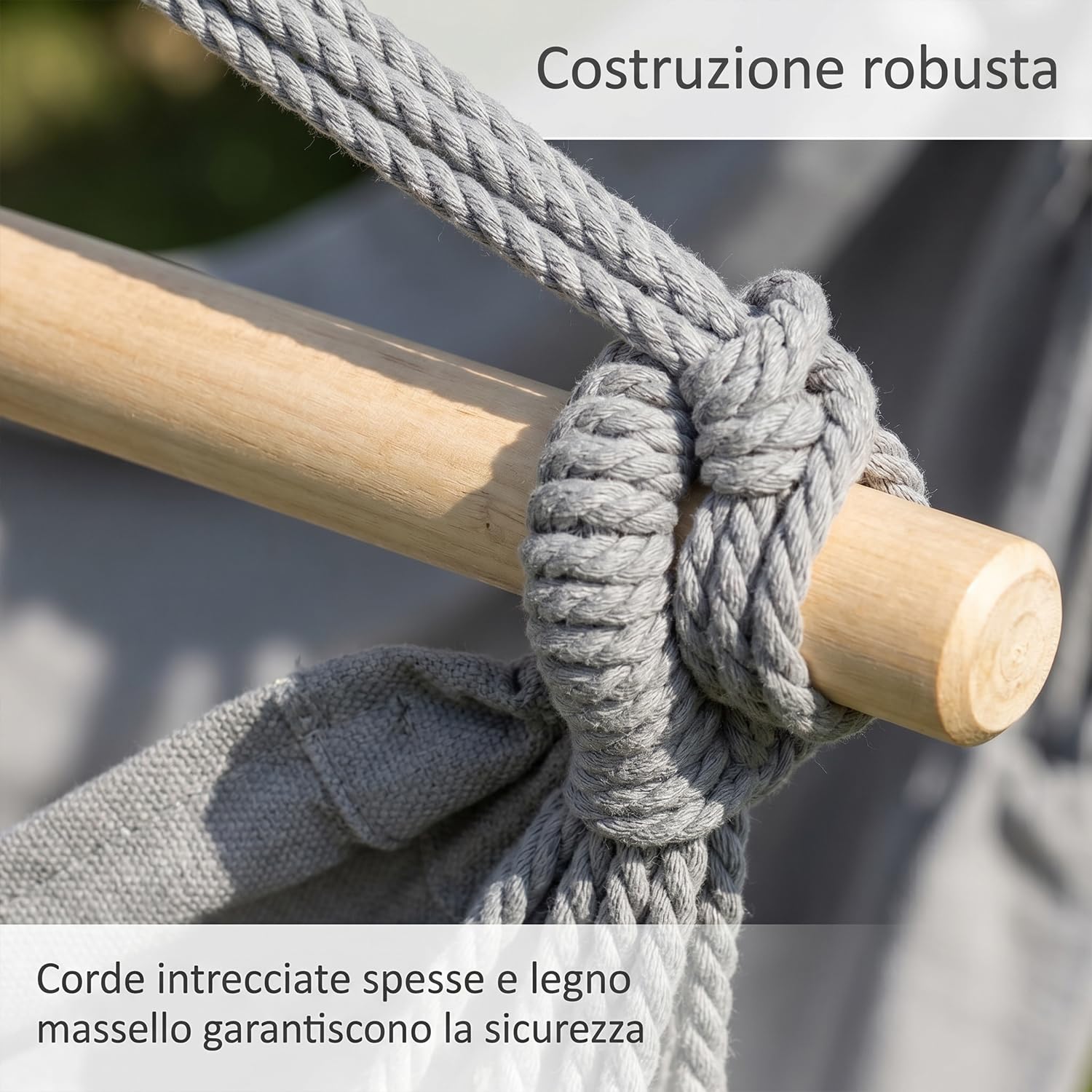 Marvin Amaca Poltrona Sospesa da Giardino Qatar Patio Sedia a Dondolo Seduta Imbottita con cuscini, da Appendere 100X130CM (Grigio)
