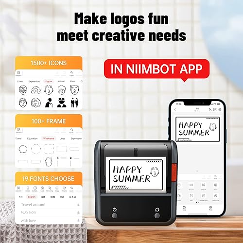 Miniatura 3 de NIIMBOT Label Maker Machine, B3S Thermal Label Maker, Upgrade 3Inch Thermal Label Printer, Portable Label Maker with 1Pack 70x40mm Label, Bluetooth