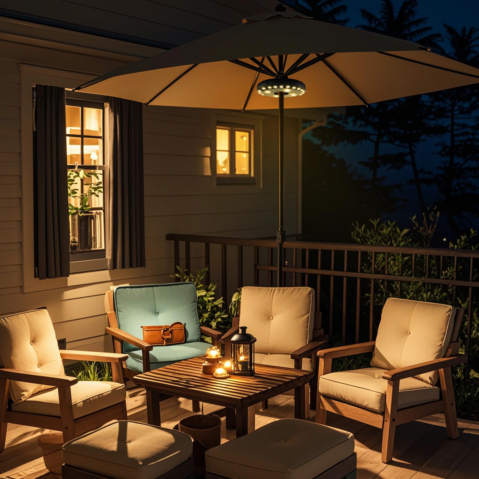 Luce a LED ricaricabile tramite USB, luce bianca fredda, illuminazione esterna senza fili per ombrelloni da giardino, paralumi da appendere e decorazione a bordo piscina