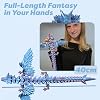3D Printed Articulated Dragon Toy - 40cm Long with Expandable Wings & Vibrant Gradient Colors - Flexible Fidget Sensory Figure for Kids & Adults (Blue)