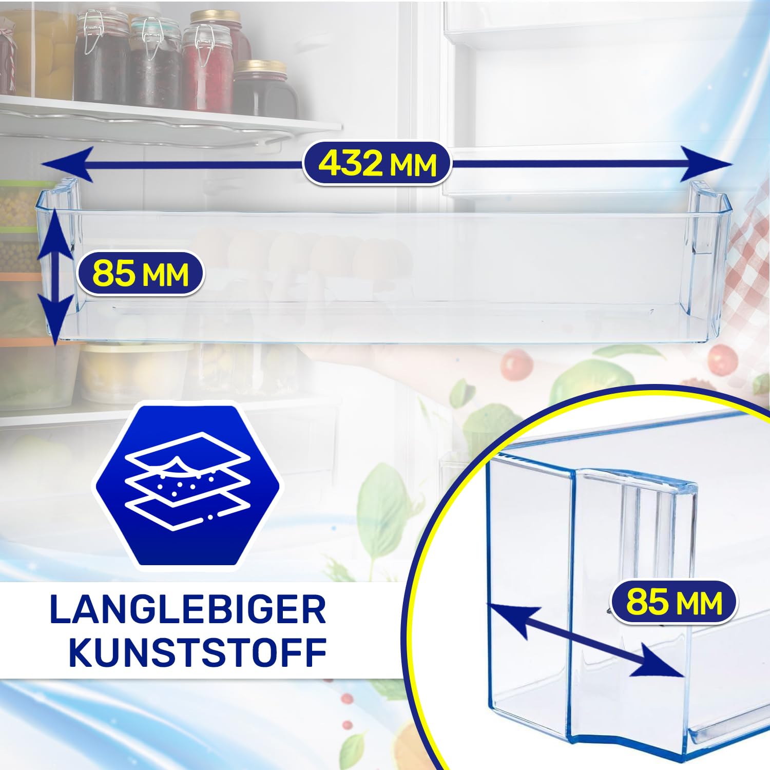 Kühlschrank Flaschenhalter 432x85 mm mit dem Originalcode 1022439 1033020 für Amica - Garantie 10 Jahre - MONTERAL