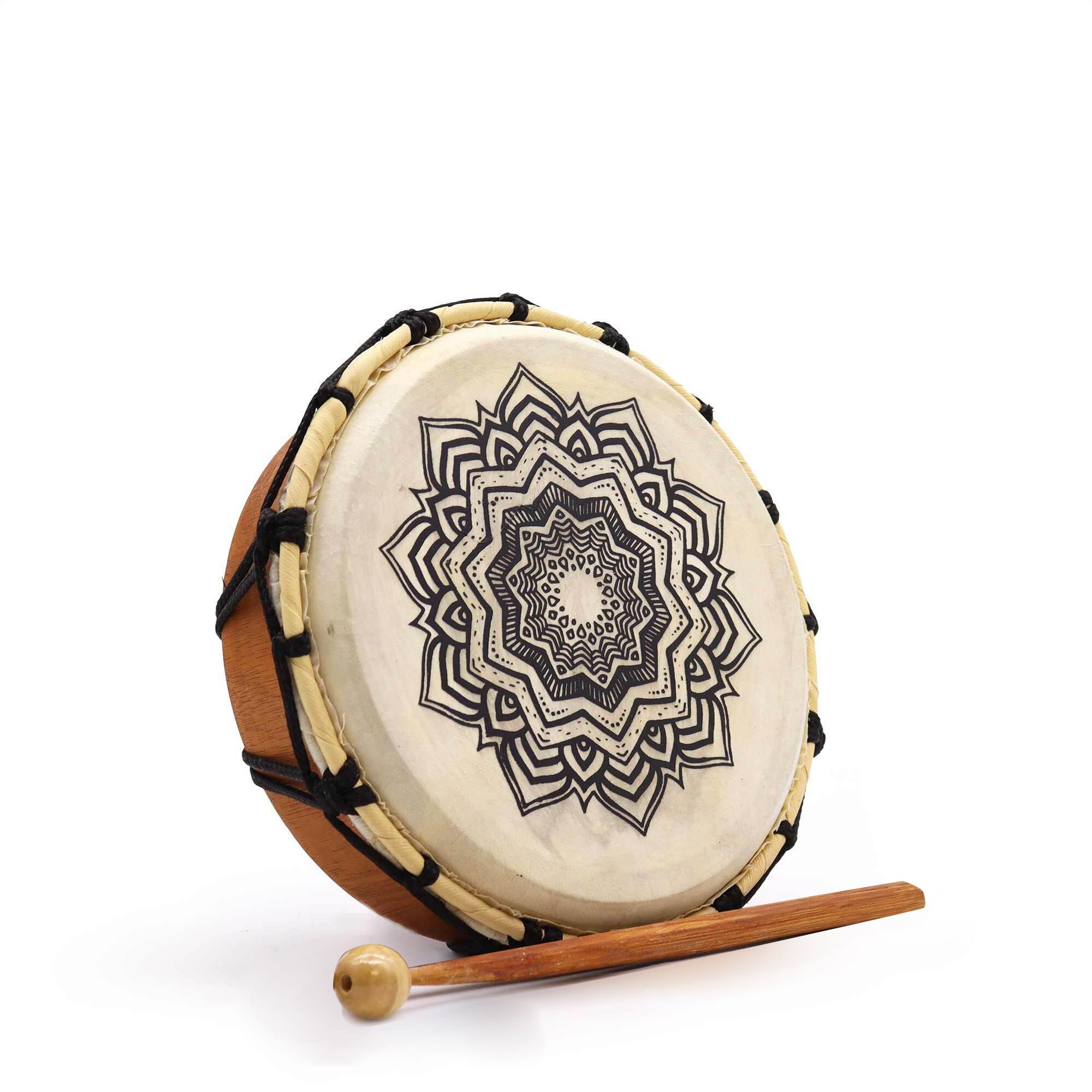 Tambor Chamánico Mandala con Baqueta - 20cm