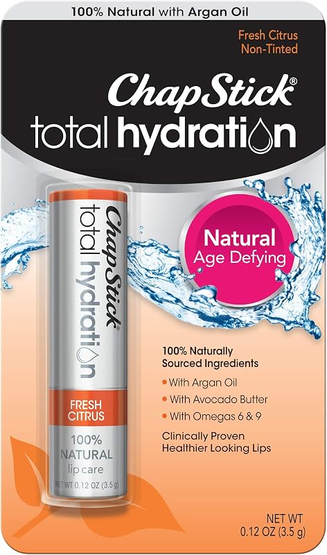 Bálsamo labial ChapStick Total Hydration com fragrância Fresh Citrus, 3,4 g