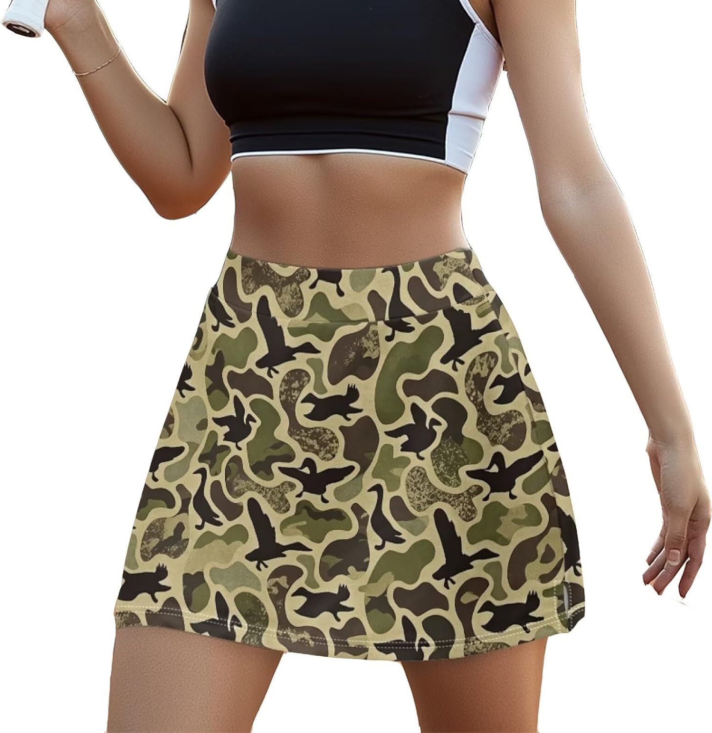 Irisjudy 70s Hippie Tennis Skirts with Pockets Golf Skirt with Shorts, Retro Hippy Tennis Skorts for Athletic Workout Running