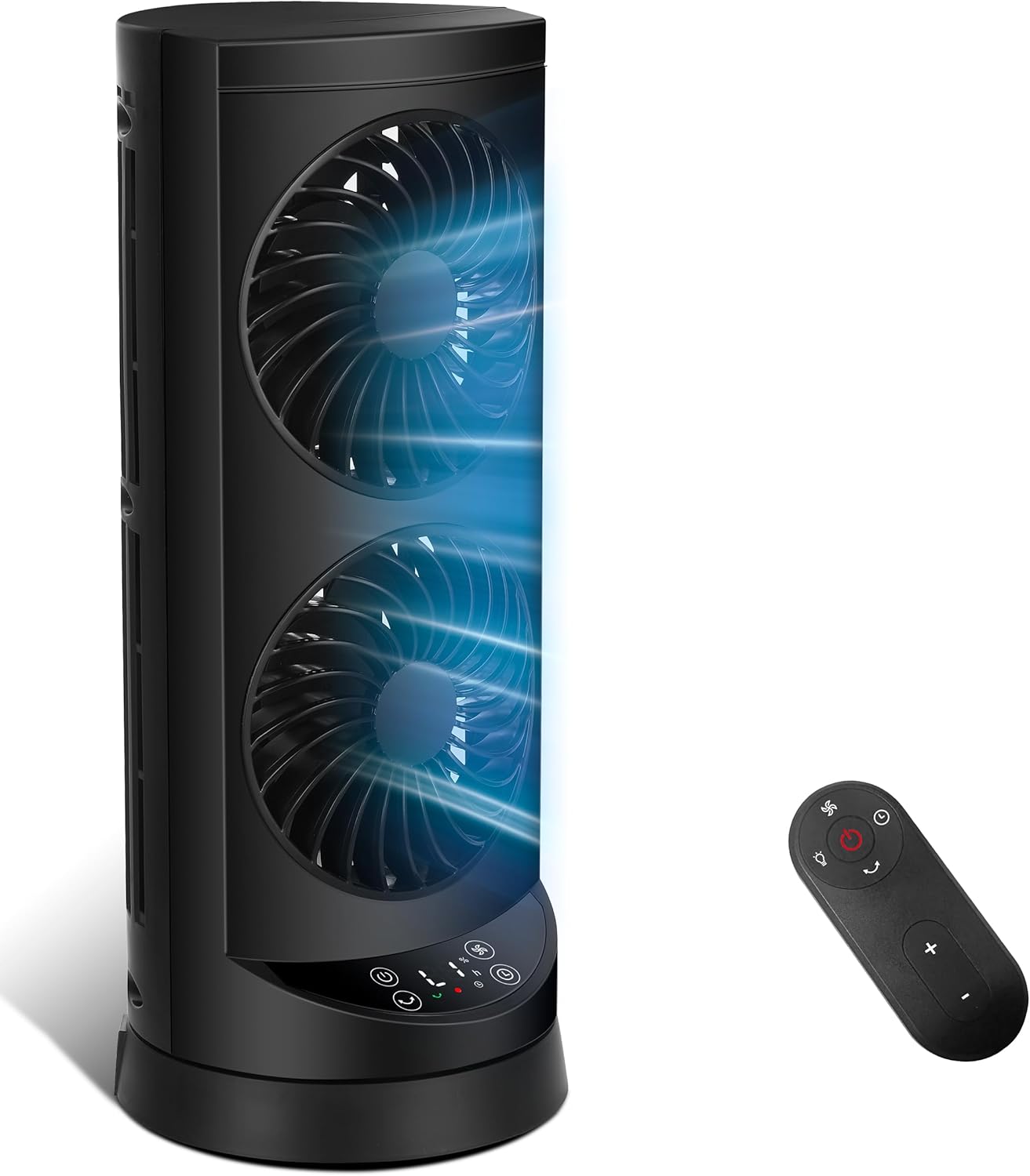 KopBeau Tower Fan for Bedroom, Portable Desk Table Fan with Remote,4 Speeds,12H Timer,60° & 110° Oscillating Electric Fans that Blow Cold Air,Fast Cooling Fan for Home Office Dorm