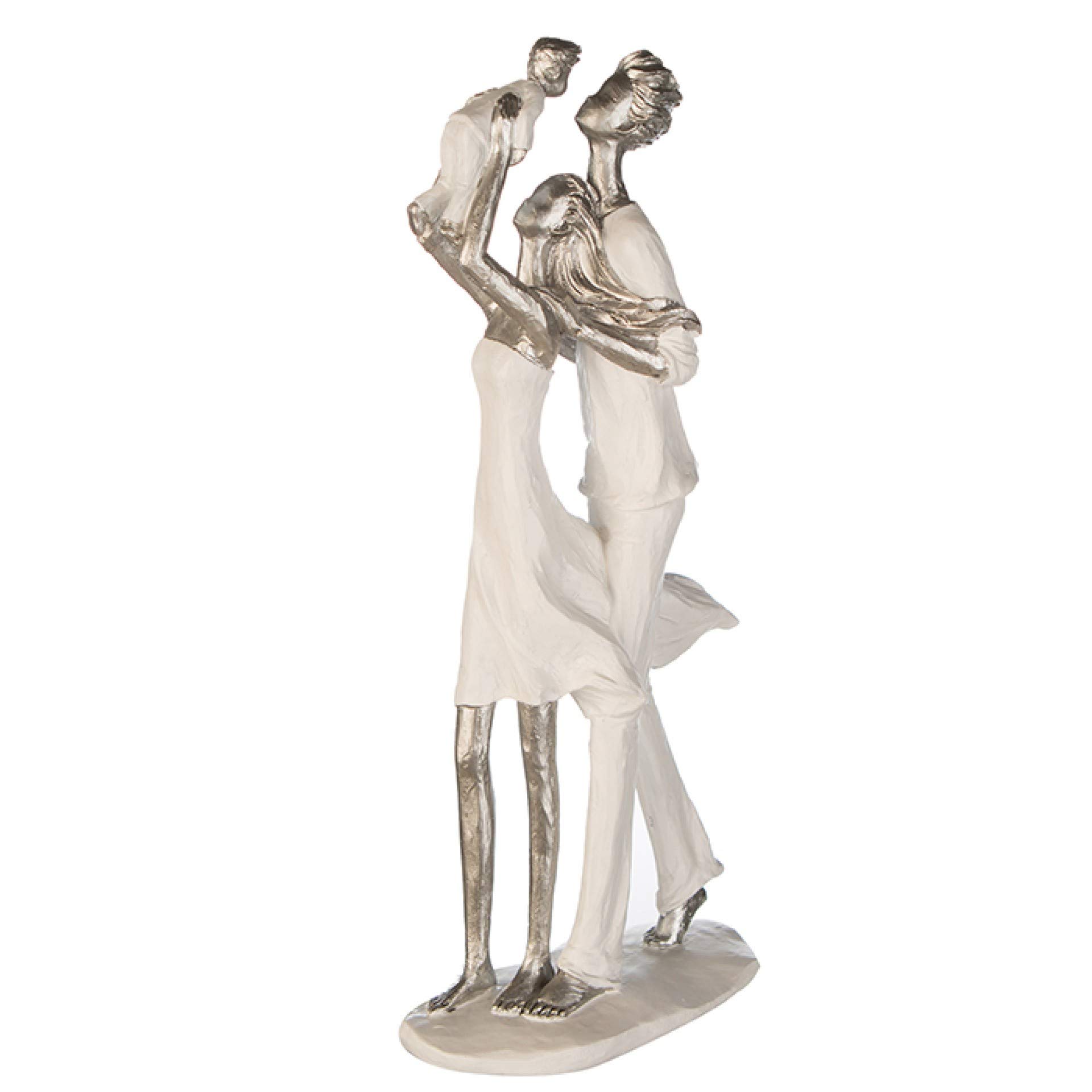 Casablanca Skulptur Elternglück, Deko Figur Weiß, Kunstharz Statue Wohnzimmer, Büro Dekoration H. 35 cm x B. 16 cm - Couple Familien Skulpturen, Zusammenhalt Familie