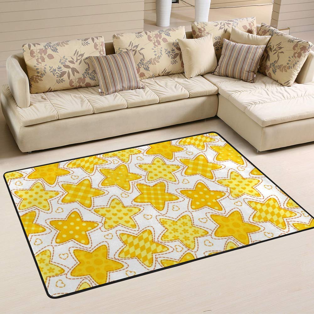Tapis pour enfant étoiles jaunes Ruchen pour illuminer les nuits et les jours