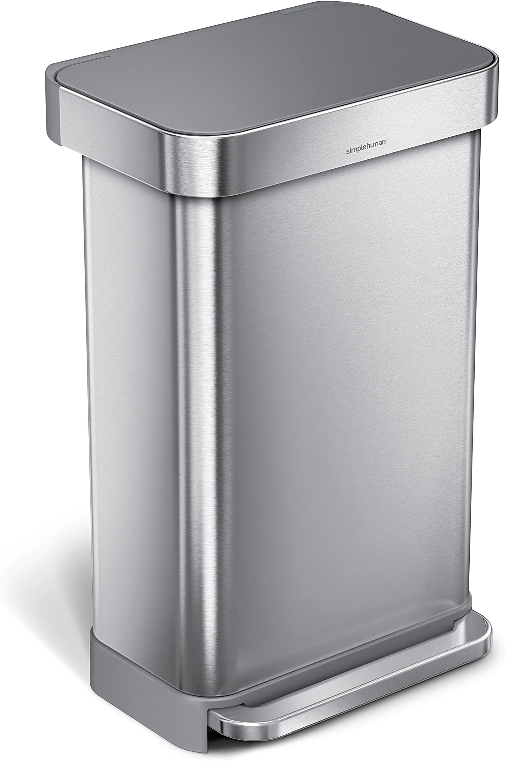 simplehuman CW1385CB 45L Rectangular Kitchen Pedal Bin with Liner