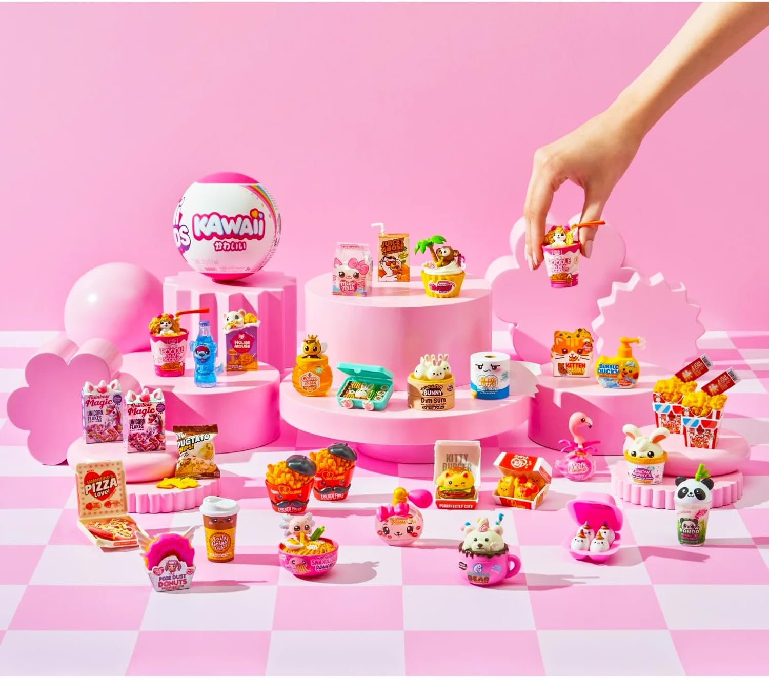 Zuru Kawaii Food Mini Brands Mystery Set - Bundle with Zuru Kawaii Surprise Mini Food Toys Blind Ball with Stickers, More | Mini Brands Kawaii Series for Kids
