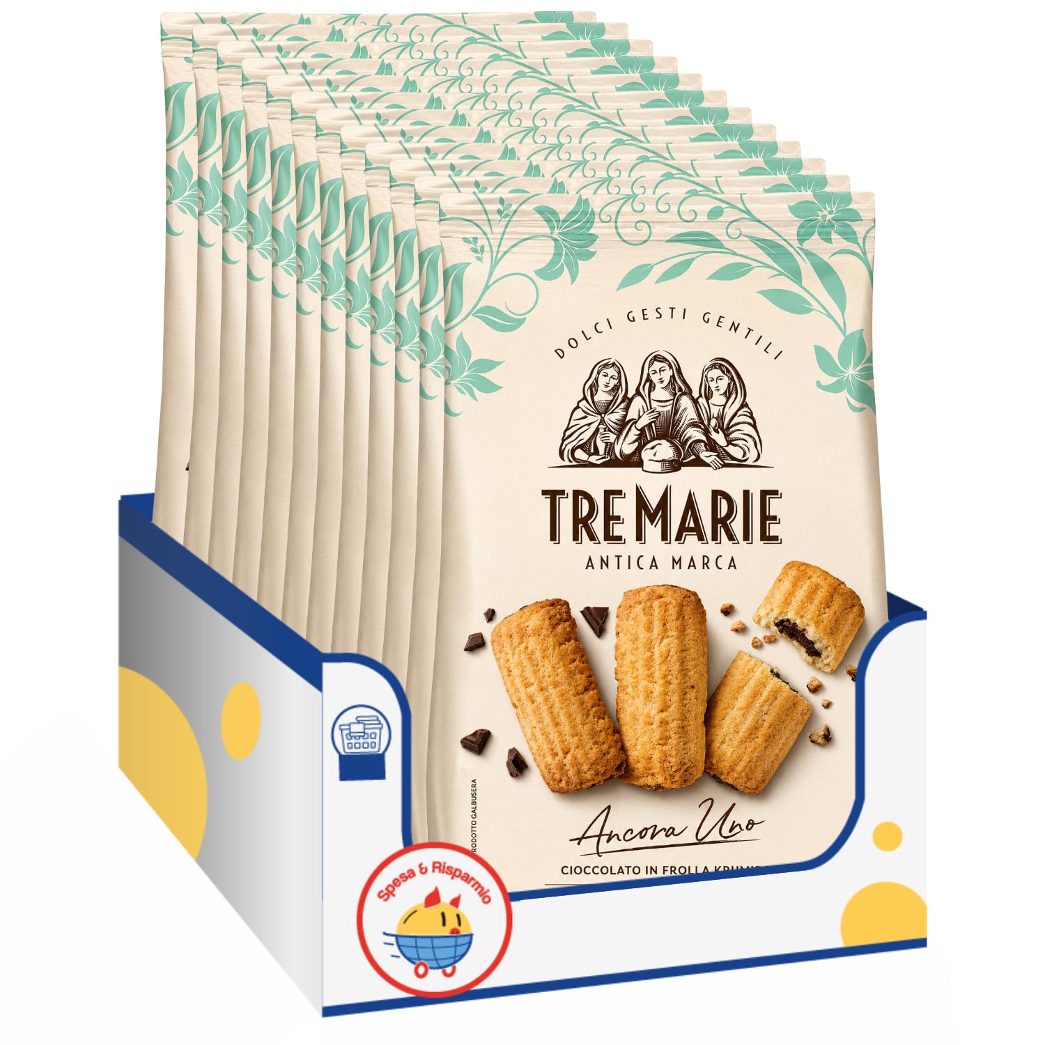 Biscotti Frolla con Cuore di Cioccolato 315g Krumiro Croccante Snack Dolce Premium Variazioni 4/8/12 Confezioni (12 PEZZI)