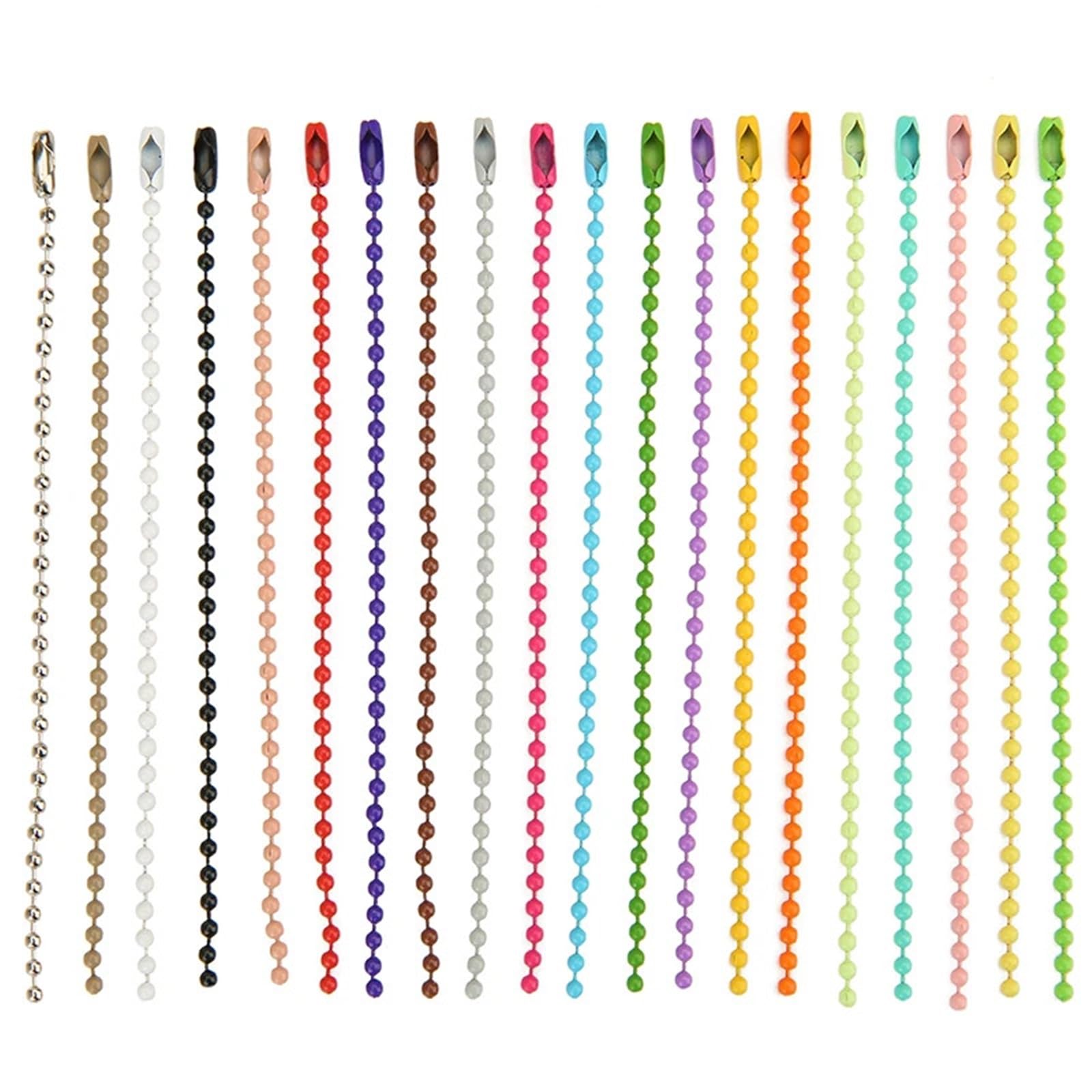 Łańcuszek kulkowy brelok 400 szt. Stop metali 12 cm łańcuszki z koralikami do klamry breloki wyrobu biżuterii(Color03)
