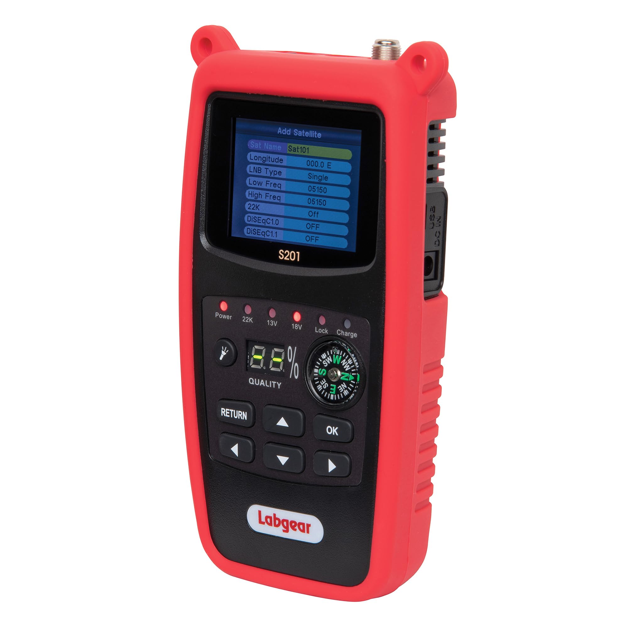 Labgear S201 Hand Held Full HD 1080p DVB-S2 Satellite Meter / Finder with DiSEqC