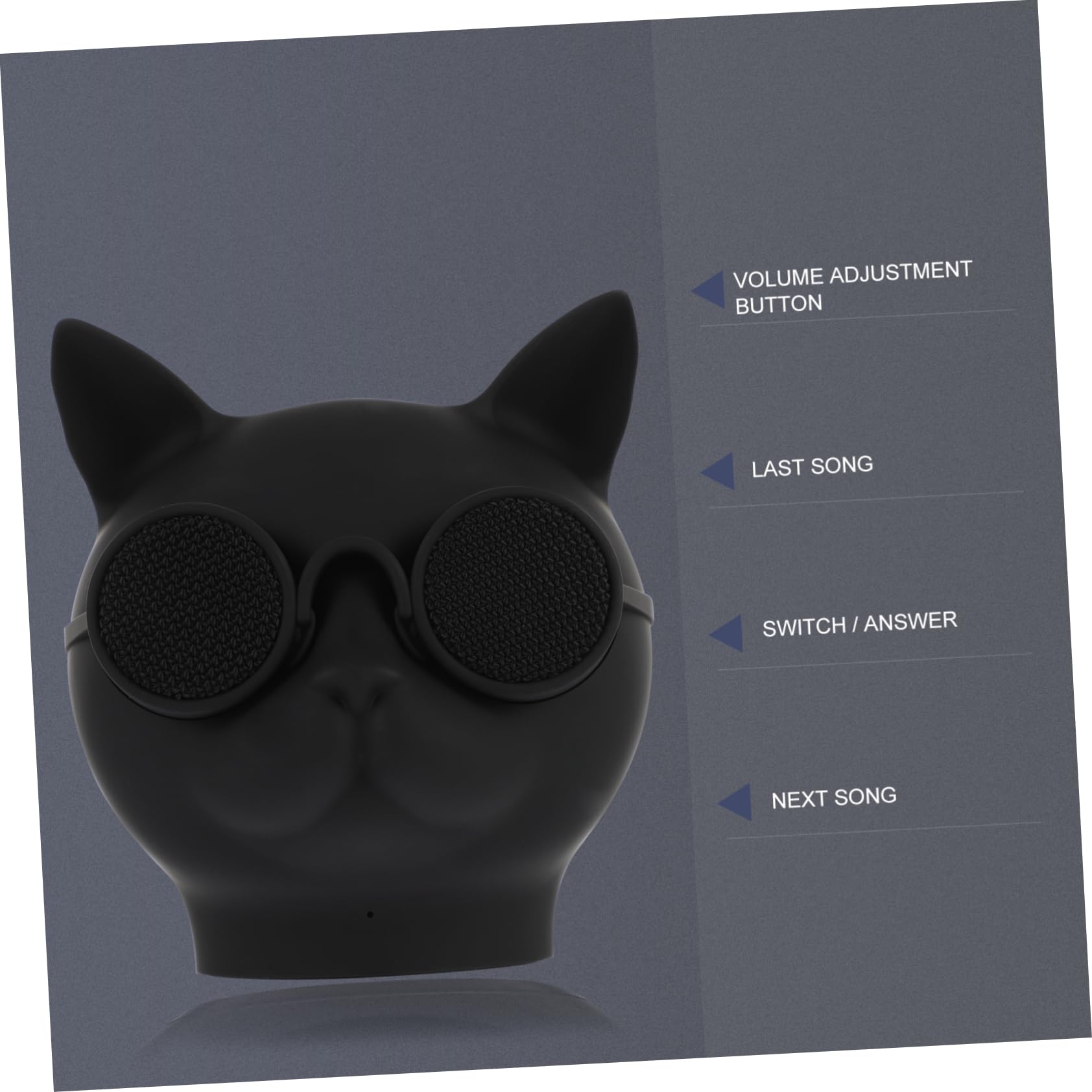 Mini-enceinte Portable Tête de Chat sans Fil 1500 Mah Plastique Noir